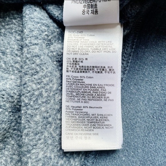 Marmot Pullover Hoodie Navy Heather Fleece Lined Graphic Print Men’s Size Medium - Picture 7 of 8